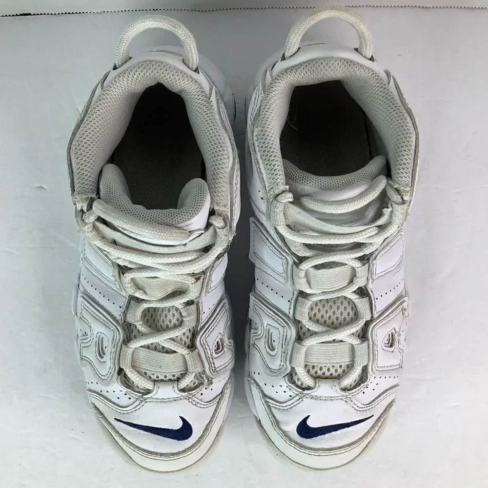 NIKE AIR MORE UPTEMPO WHITE ALL OVER LACE TIE DH9723- 100 US SZ 2.5Y